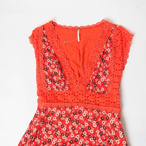 NWOT free people orange dress 4 - Picture 2 of 4